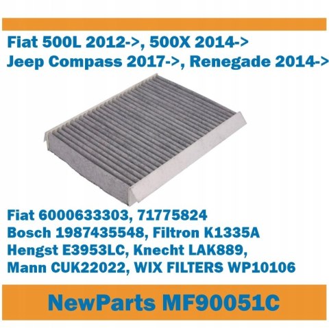 Filtr kabinowy MF90051C z węglem 500L 500X Compass Renegade Filtron K1335A