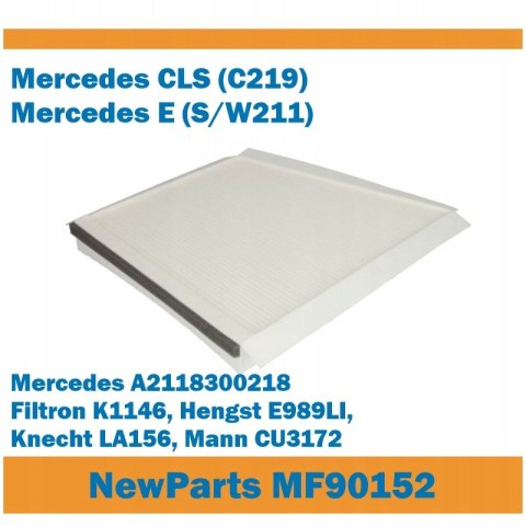 Filtr kabinowy MF90152 Mercedes E (W211) zamiennik Filtron K1146